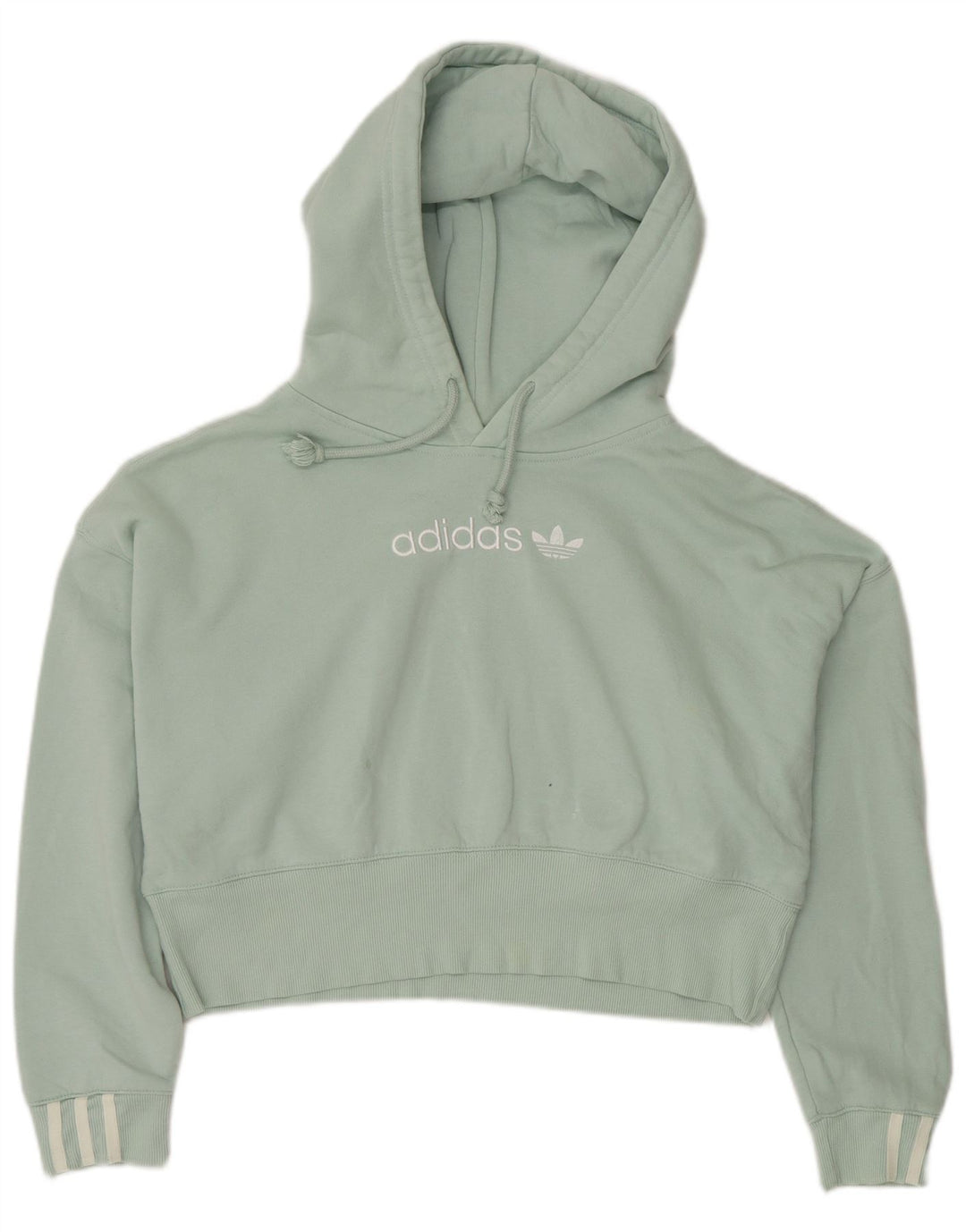 Adidas Womens Oversized Crop Graphic Hoodie Jumper Reino Unido 8 Pequeno Turquesa