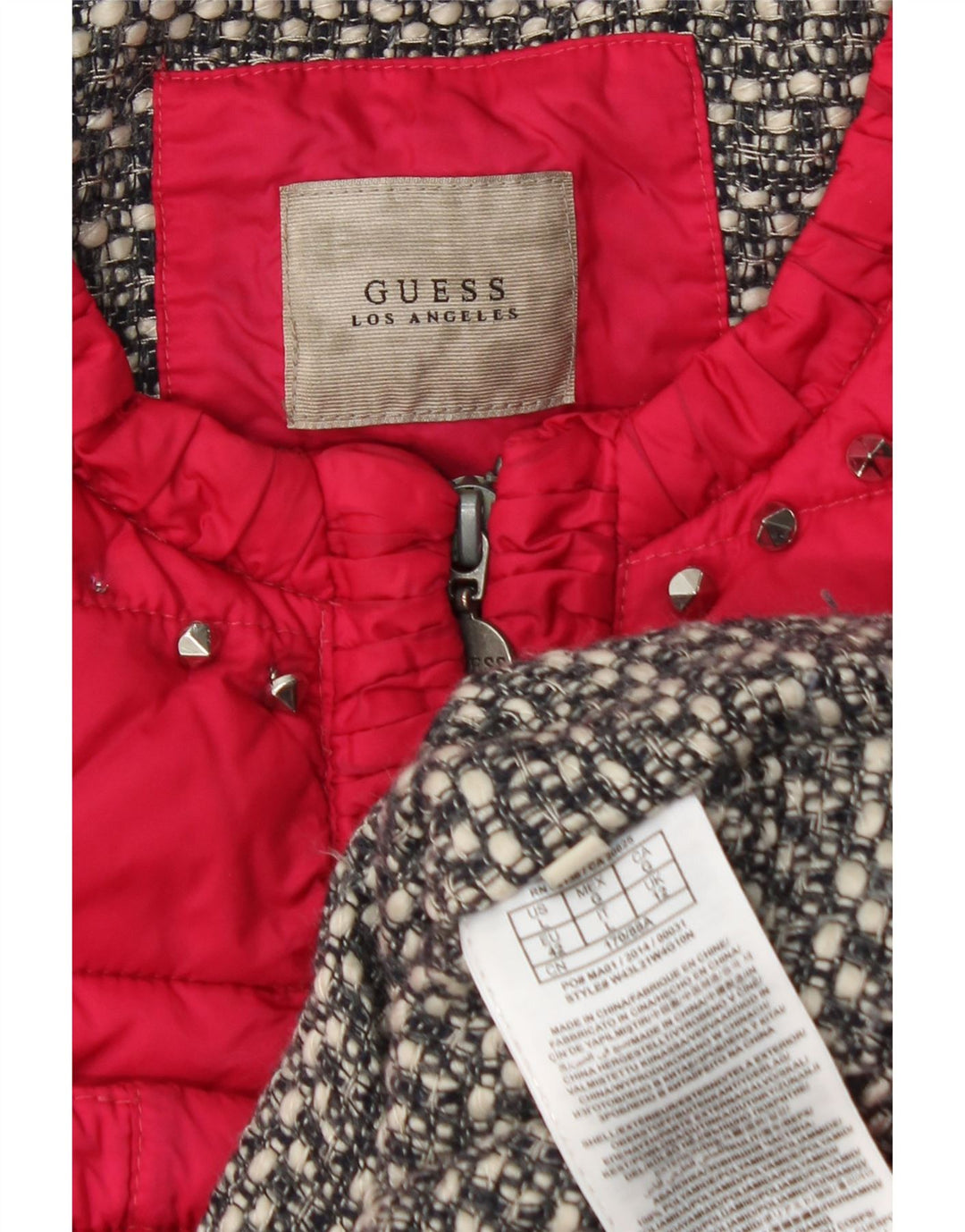 Jaqueta acolchoada feminina GUESS UK 12 médio rosa poliamida