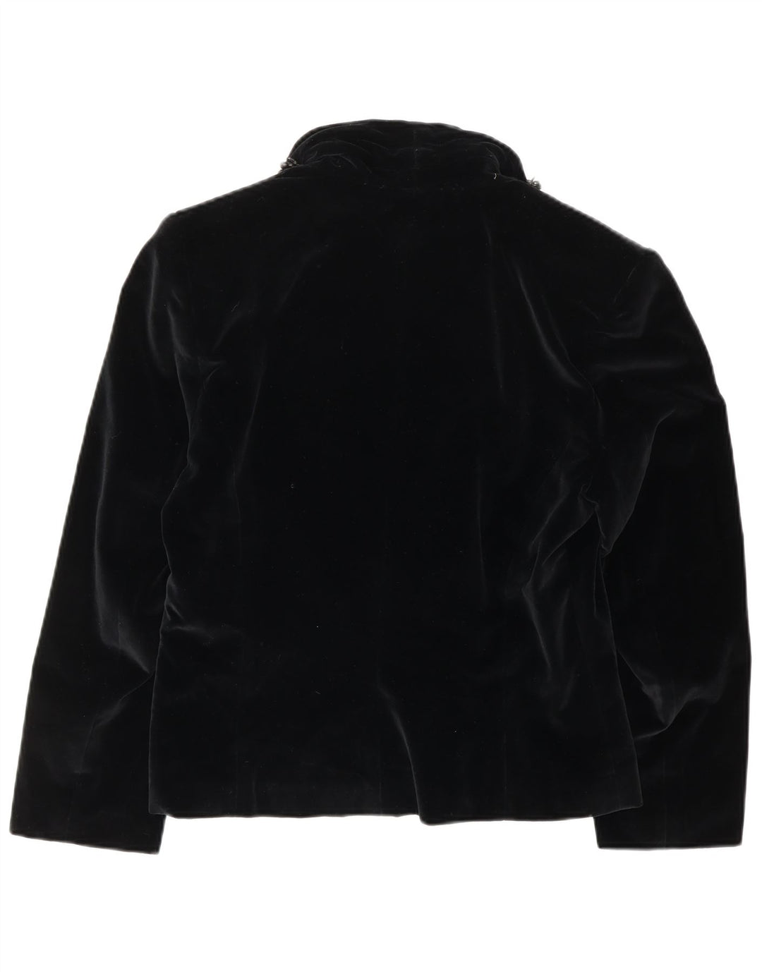 Jaqueta blazer feminina vintage de veludo com botões duplos IT 44 médio preto