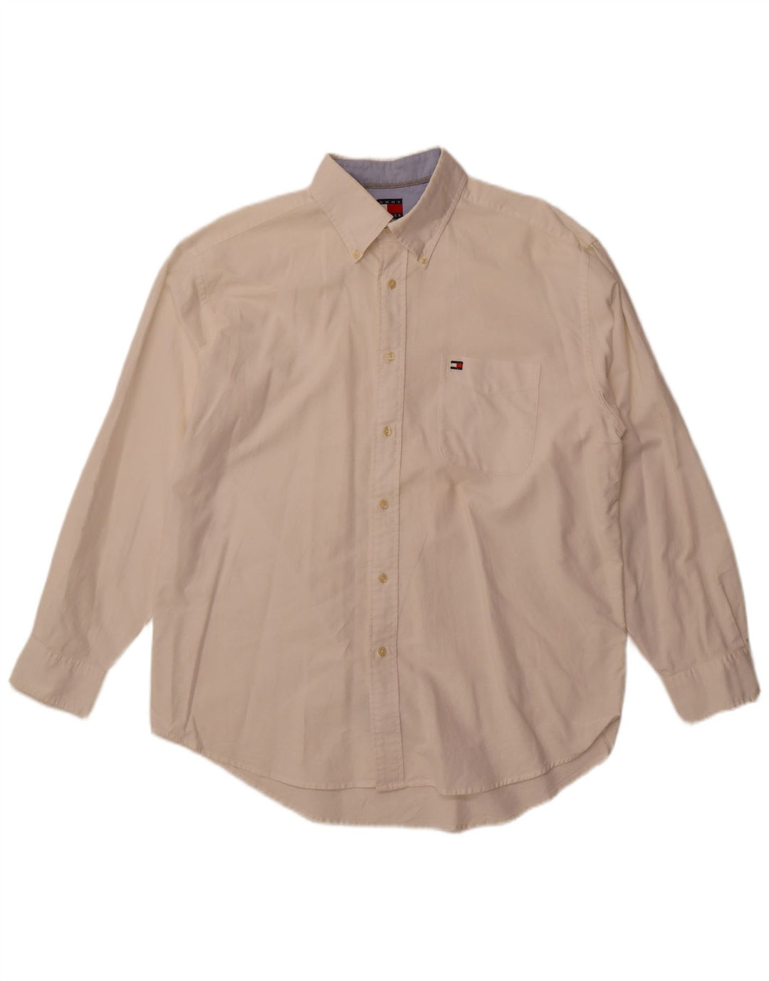 Camisa masculina Tommy Hilfiger grande de algodão branco