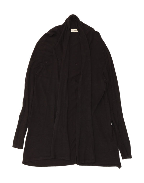 Suéter cardigã aberto Zara Longline feminino Reino Unido 18 XL preto viscose