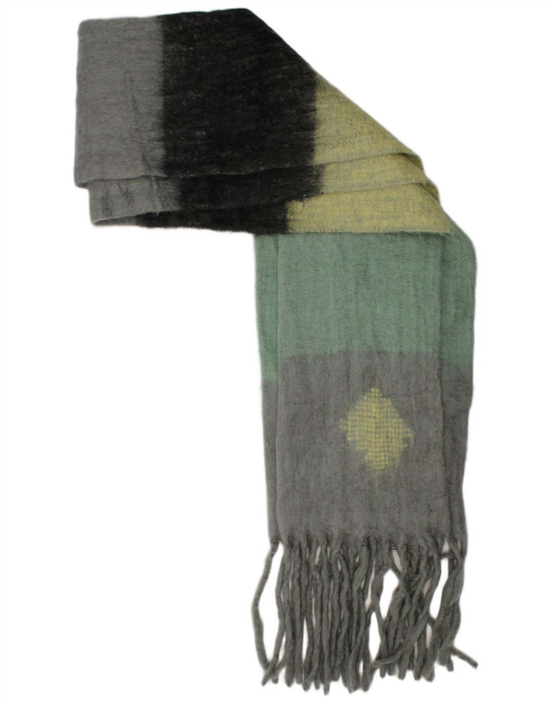 BENETTON Womens Rectangle Scarf One Size Multicoloured Colourblock Modern