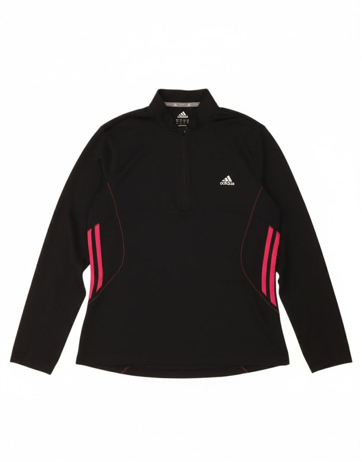 ADIDAS Womens Climalite Pullover Tracksuit Top UK 16/18 Grande Preto
