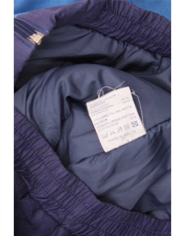 Jaqueta bomber masculina vintage UK 40 grande poliéster Colourblock azul marinho