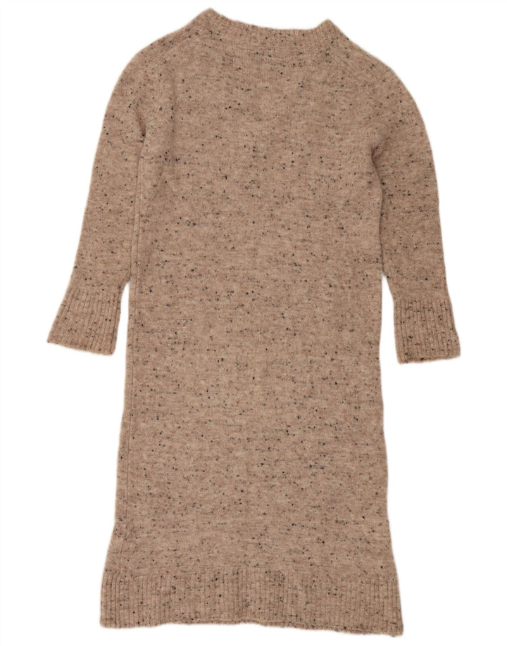 Vestido jumper feminino Massimo Dutti de manga comprida Reino Unido 10 pequeno cinza manchado