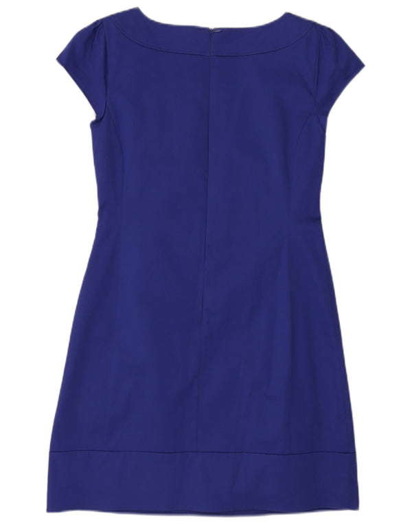 Vestido feminino OASIS com bainha UK 12 algodão azul marinho médio