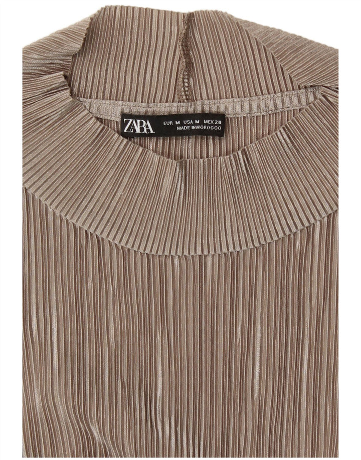 Blusa feminina Zara UK 14 médio bege