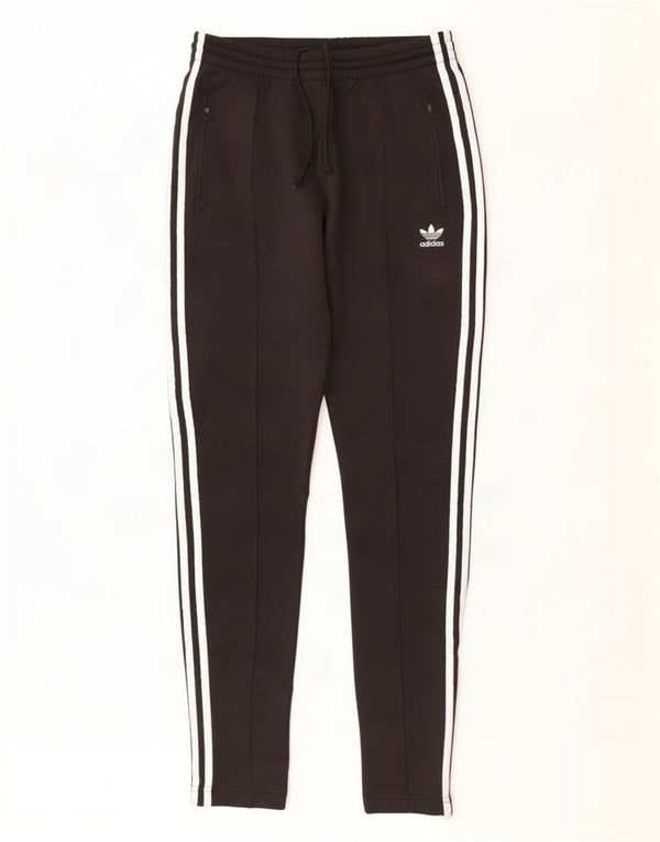 Calça de treino feminina Adidas UK 8 pequena algodão preto