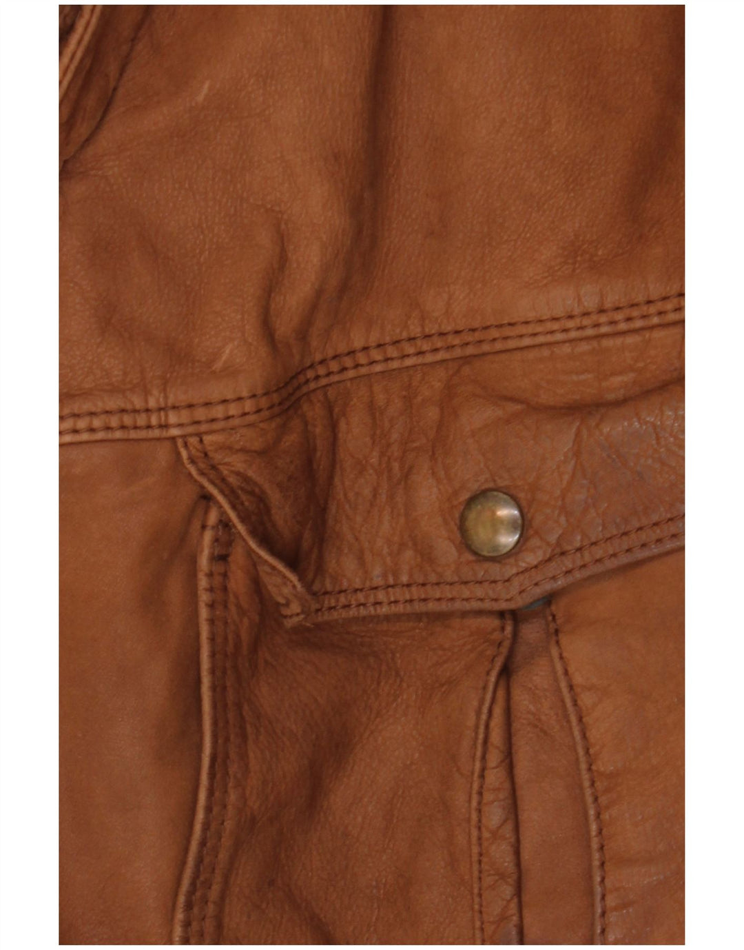 Jaqueta de couro masculina VINTAGE IT 52 XL marrom colorblock