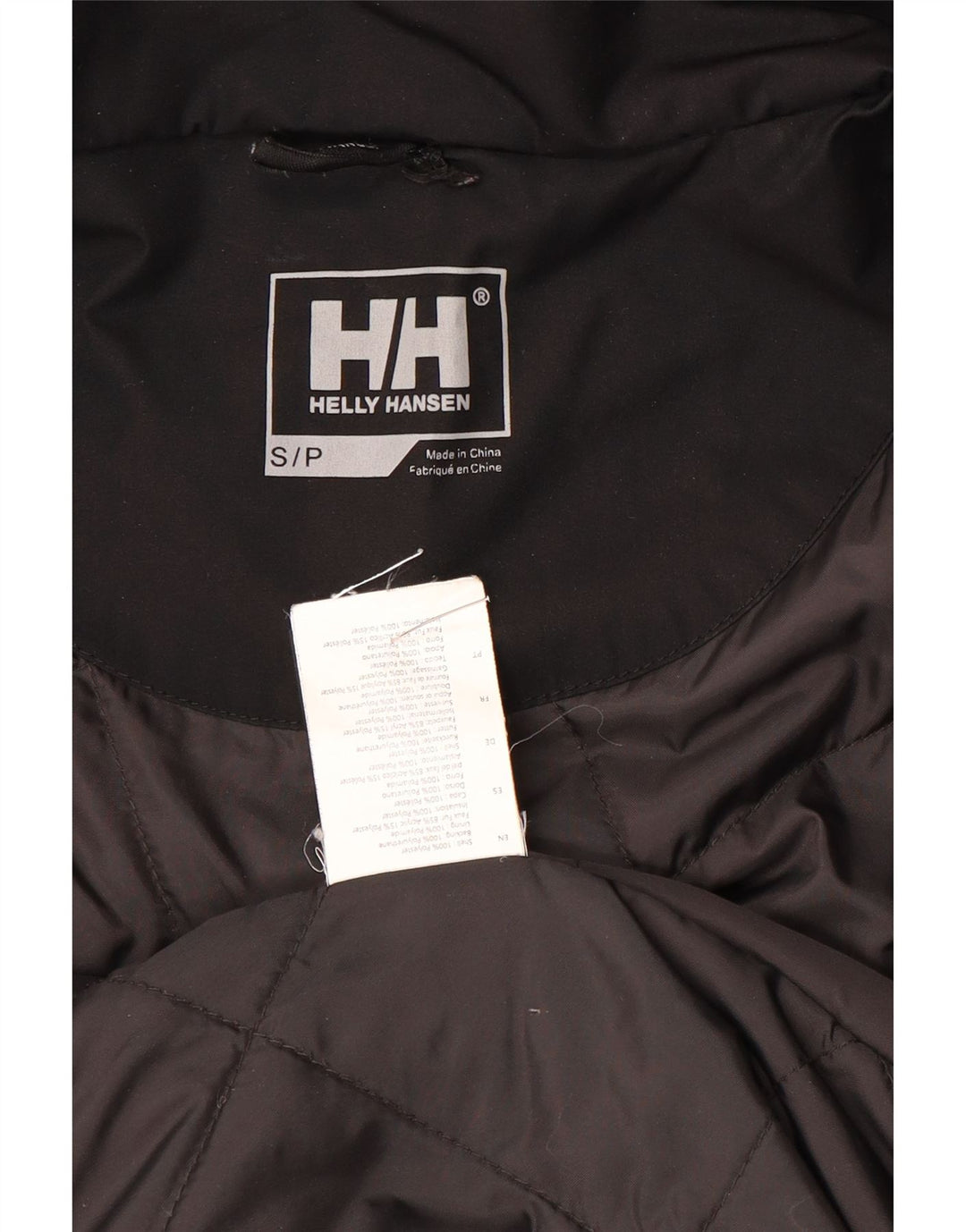 Jaqueta Parka masculina com capuz Helly Hansen Reino Unido 36 poliéster preto pequeno