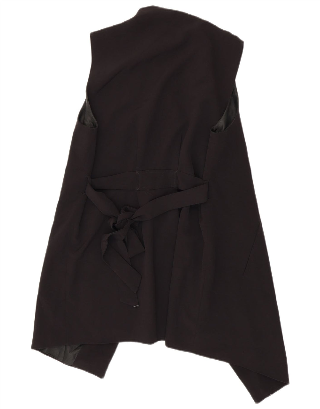 Jaqueta blazer aberta sem mangas Zara Longline feminina Reino Unido 16 grande preto