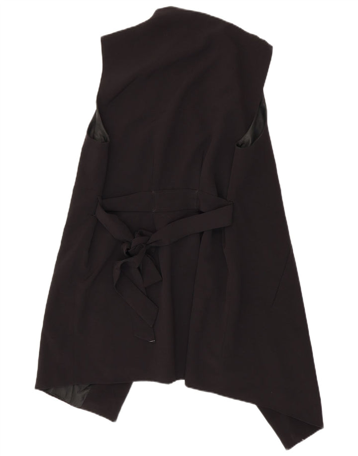Jaqueta blazer aberta sem mangas Zara Longline feminina Reino Unido 16 grande preto