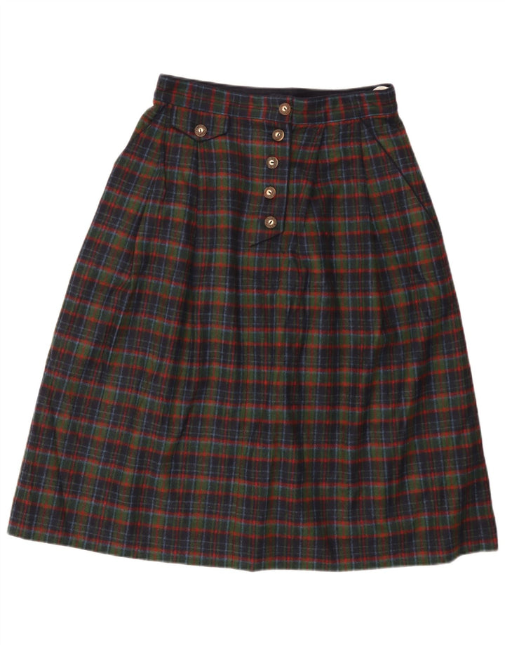 Saia feminina Baviera Loden A-Line EU 40 Médio W28 xadrez multicolorida