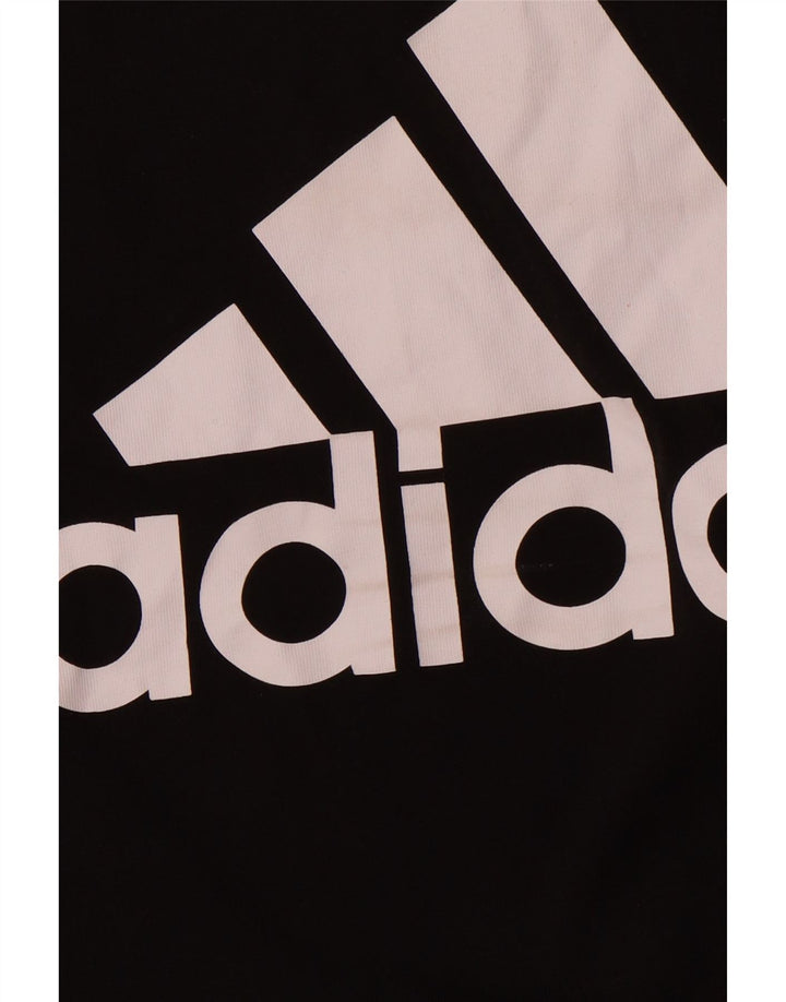 Camiseta feminina ADIDAS com estampa gráfica UK 16/18 grande algodão preto