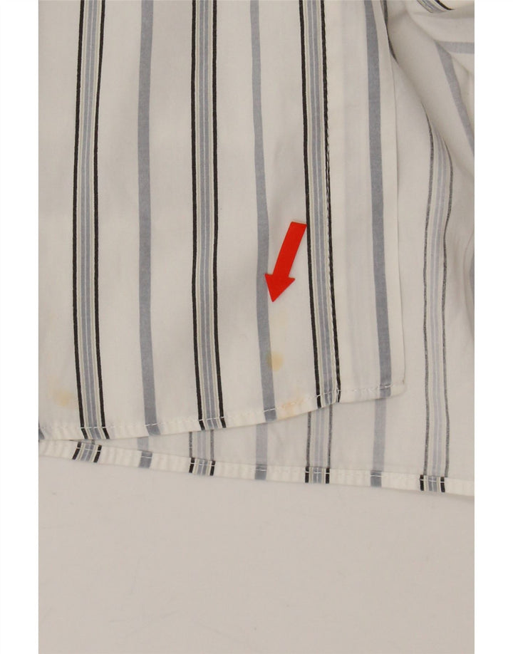CARRERA Mens Shirt Large White Pinstripe Cotton Vintage Carrera and Second-Hand Carrera from Messina Hembry 