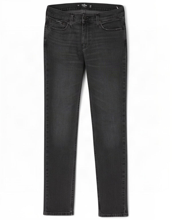 Hollister Mens Skinny Jeans W30 L32 Algodão Cinza