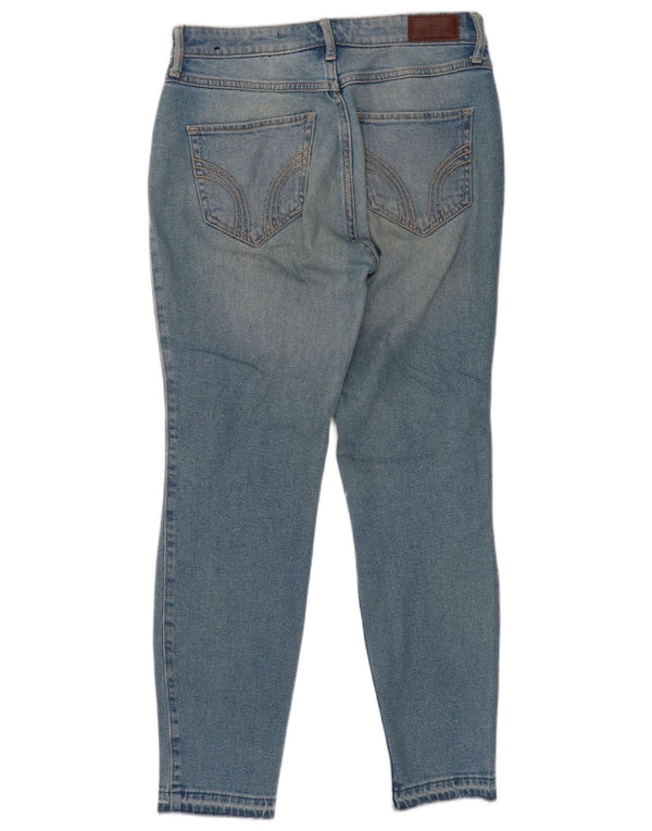 Calça jeans skinny feminina Hollister cintura alta US 5 pequena W27 L26 algodão azul