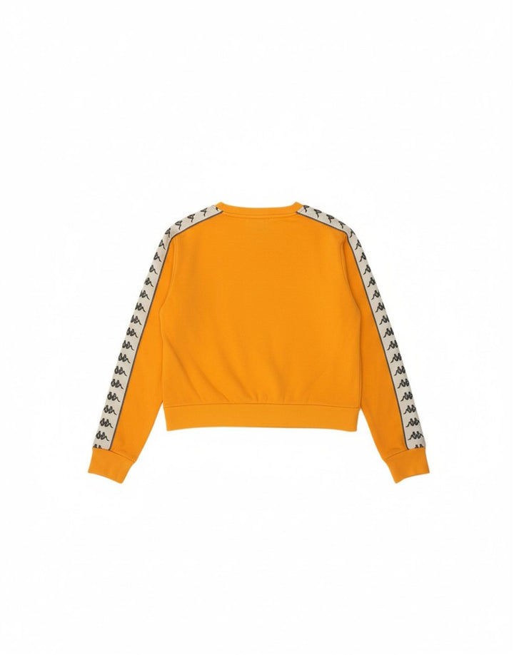 KAPPA moletom feminino cropped com capuz UK 14 médio laranja