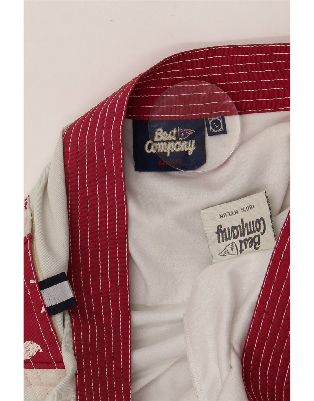 Shorts de natação masculino BEST COMPANY grande branco floral de nylon