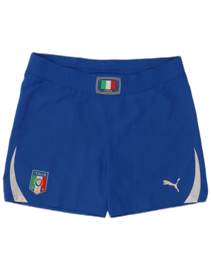 Puma Mens Italia Graphic Sport Shorts Grande Azul Poliéster
