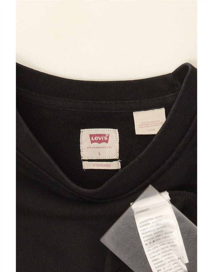Suéter de moletom padrão masculino Levi's grande algodão preto