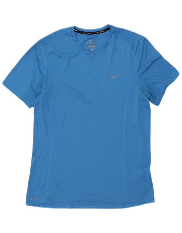 Nike Mens Dri Fit Camiseta Top Médio Azul Poliéster