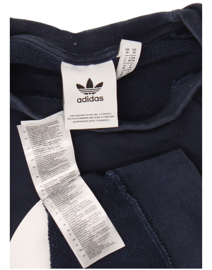 Adidas masculino gráfico moletom jumper médio azul marinho algodão