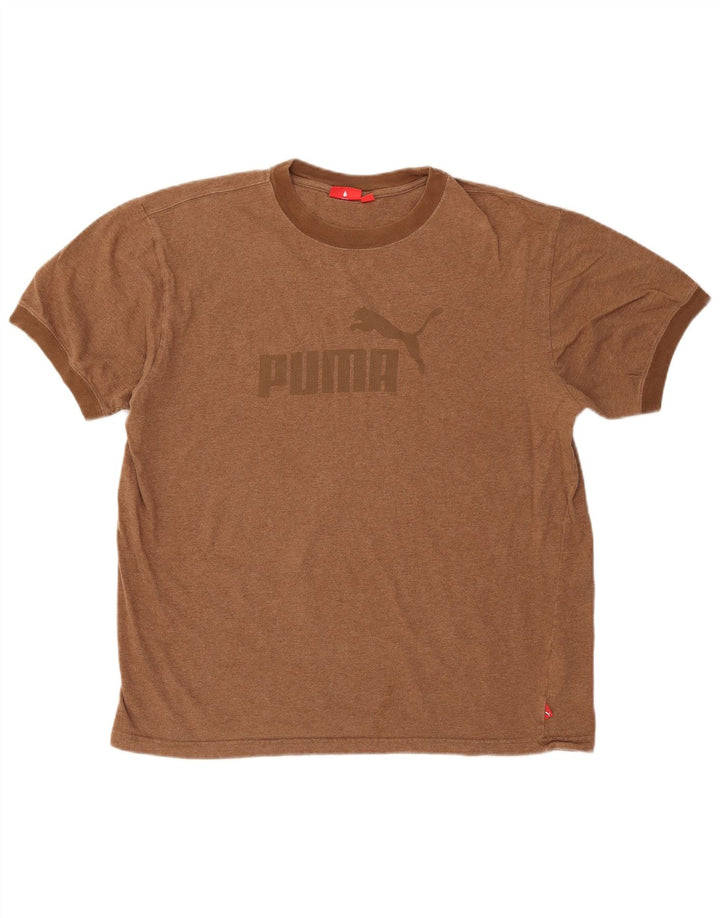Camiseta masculina Puma Regular Fit Graphic Top Grande Algodão Marrom