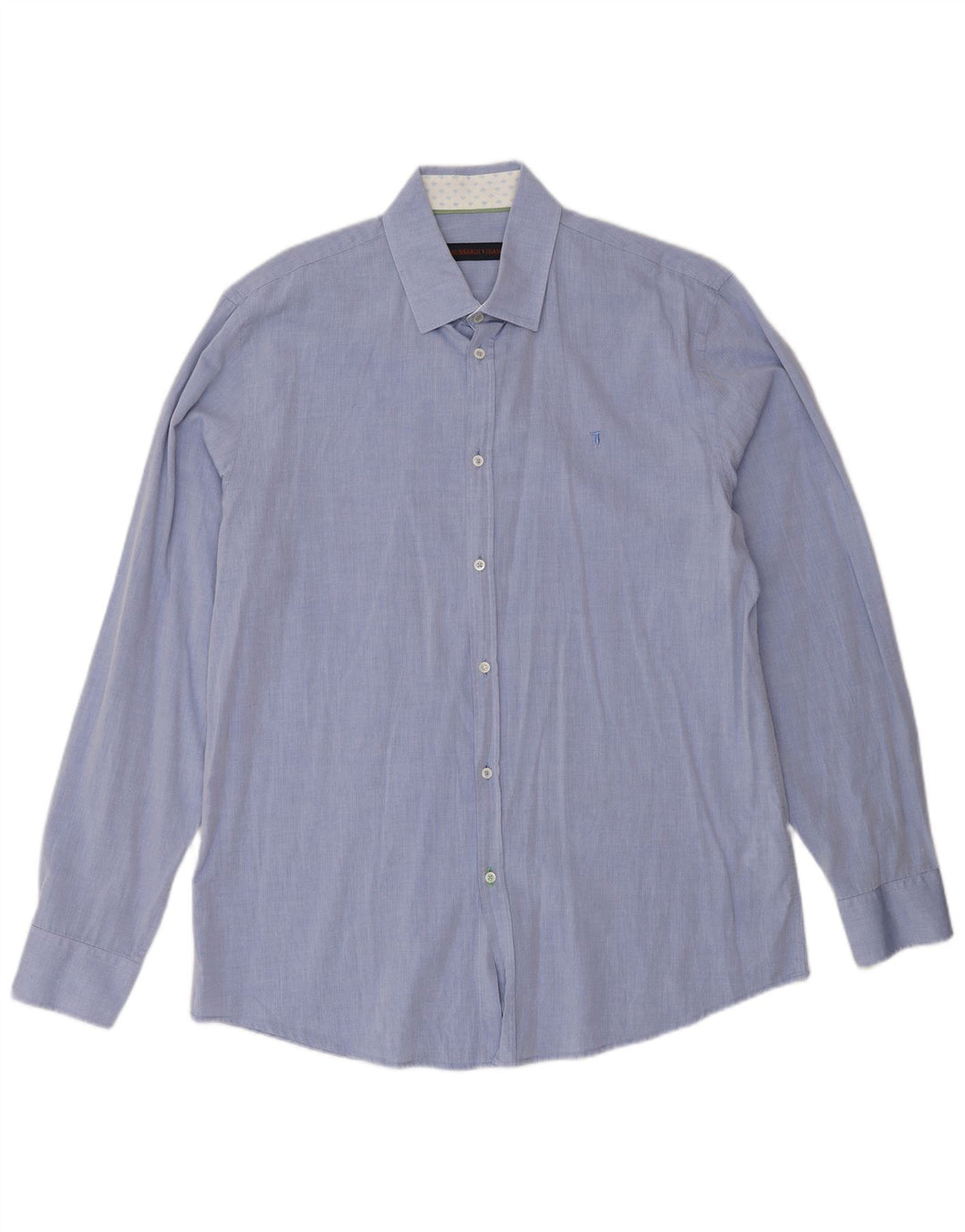 Camisa masculina Trussardi tamanho 42 grande algodão azul