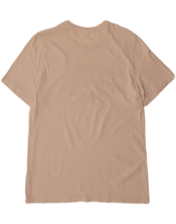 Reebok Mens Graphic T-Shirt Top Médio Algodão Bege