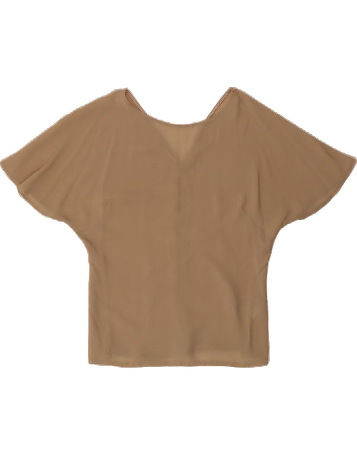 VINTAGE Womens See Through Blouse Top IT 42 Medium Beige Vintage Vintage and Second-Hand Vintage from Messina Hembry 