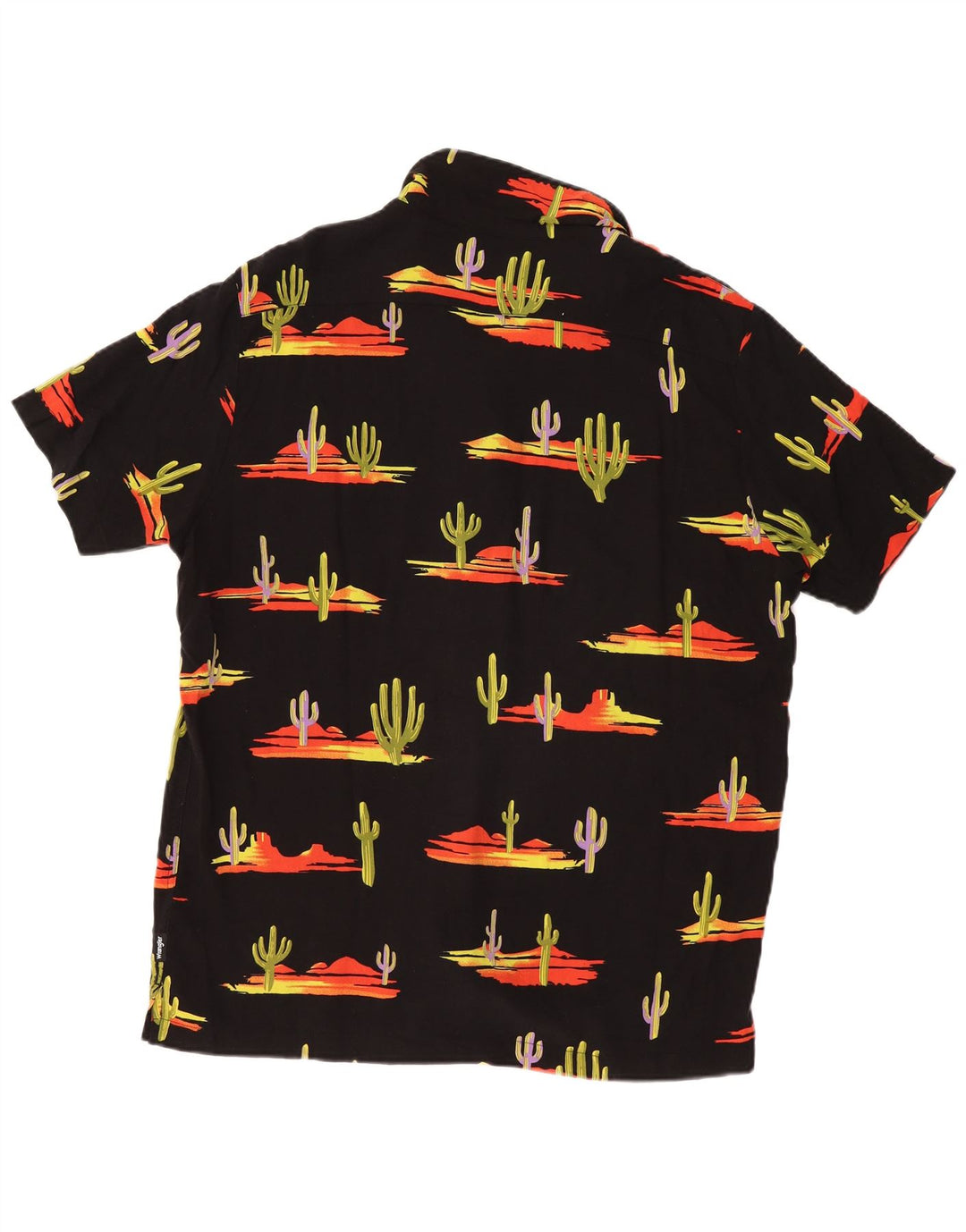 Camisa masculina de manga curta com padrão abstrato regular WRANGLER preta grande