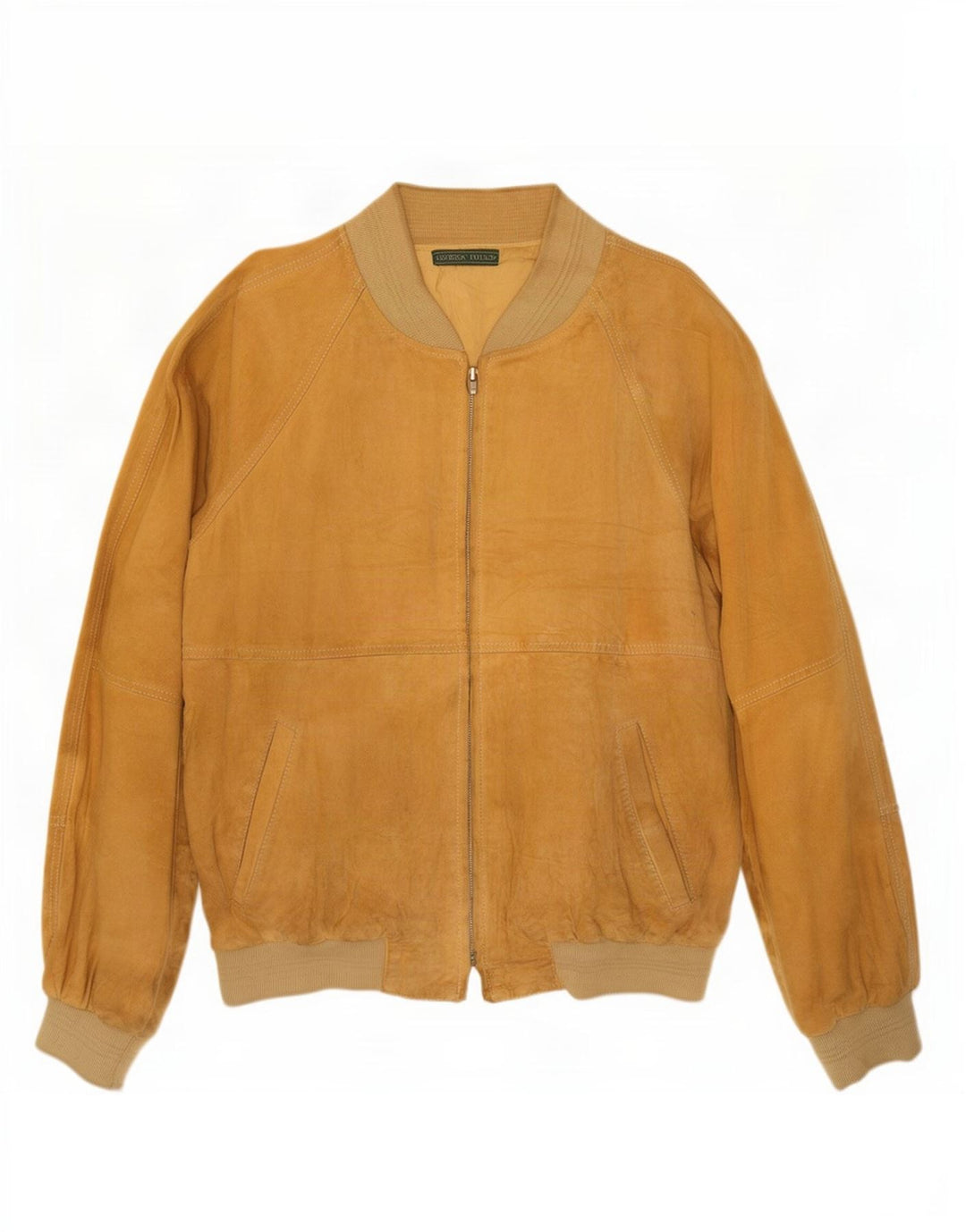 Jaqueta bomber masculina vintage de camurça IT 50 grande bege