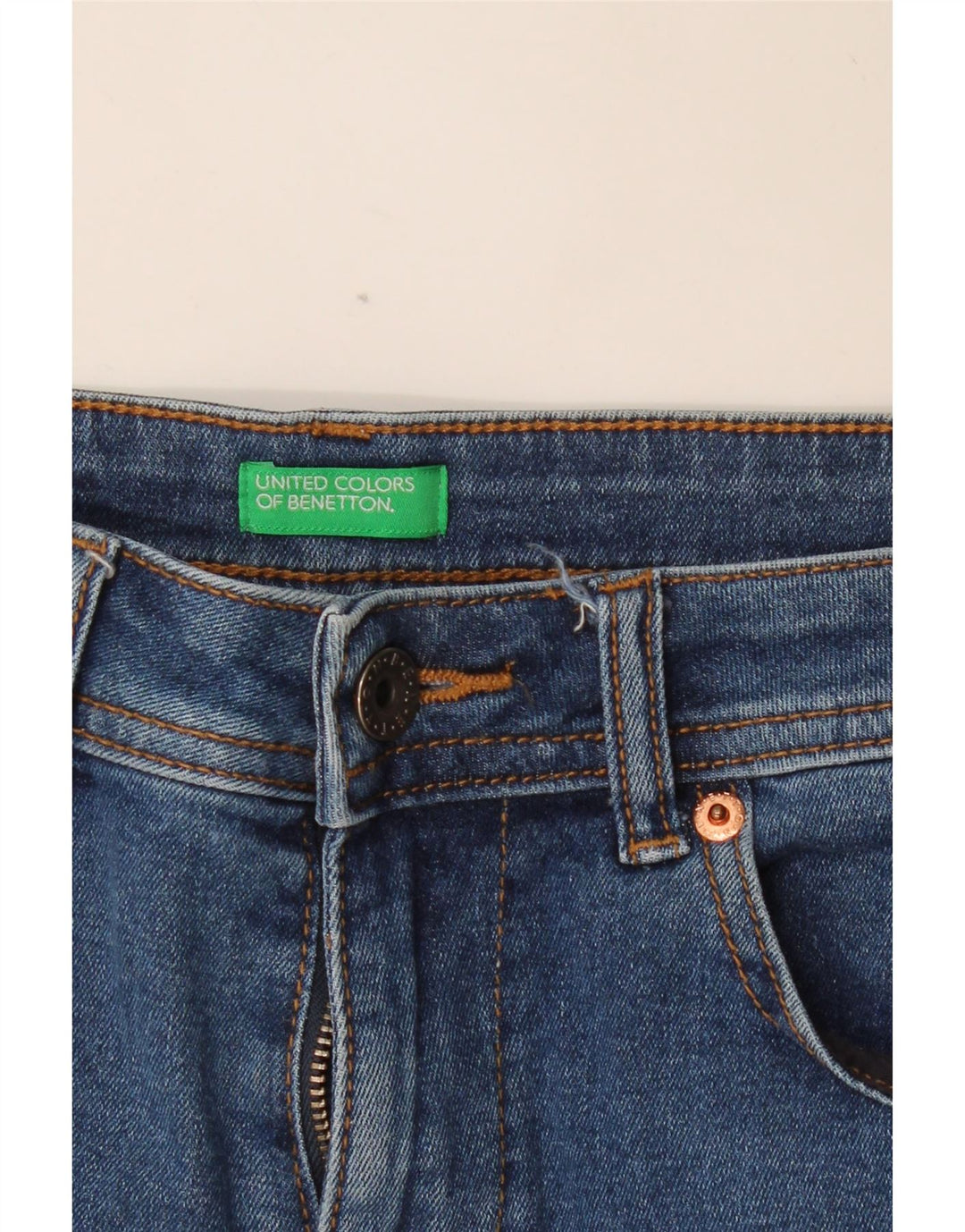 Shorts jeans feminino BENETTON W30 azul médio