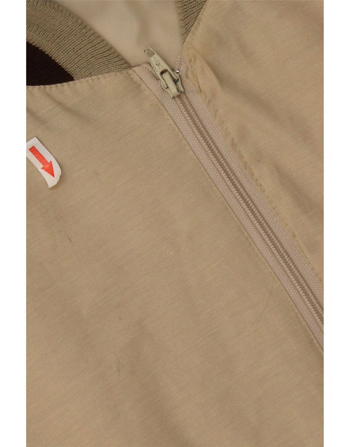 Jaqueta bomber masculina vintage UK 42 XL bege Colourblock poliéster