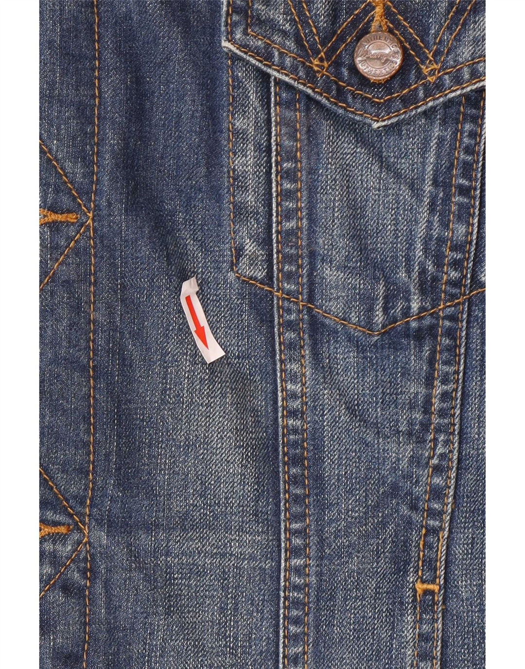 Jaqueta jeans Wrangler masculina UK 40 grande algodão azul