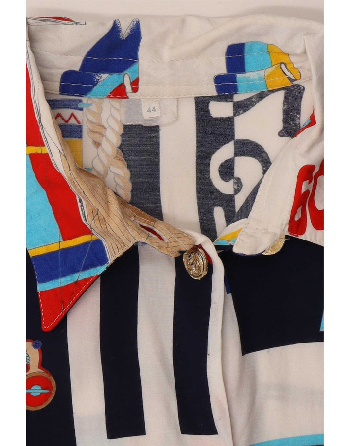 Camisa feminina vintage com padrão abstrato IT 44 Médio multicolorido