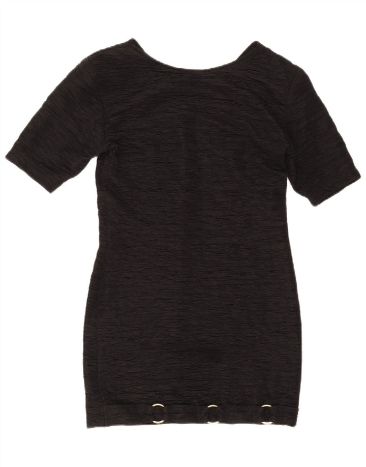 Vestido bainha feminino vintage US 2 XS poliéster preto