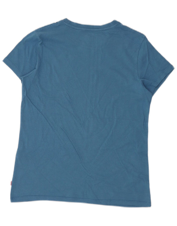 Camiseta feminina gráfica LEVI'S UK 10 algodão azul pequeno