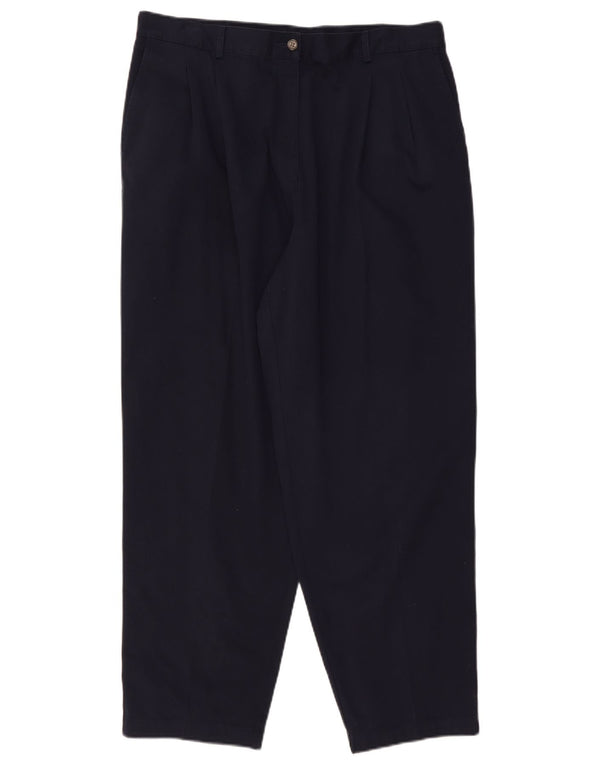 L.L.Bean Calça chino feminina de cintura alta US 18 2XL W36 L29 Azul marinho