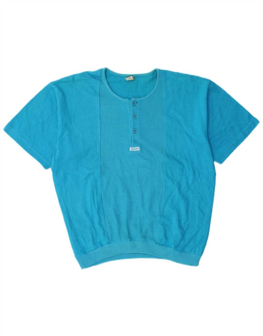 Suéter feminino Carrera de manga curta com gola redonda UK 14 azul médio