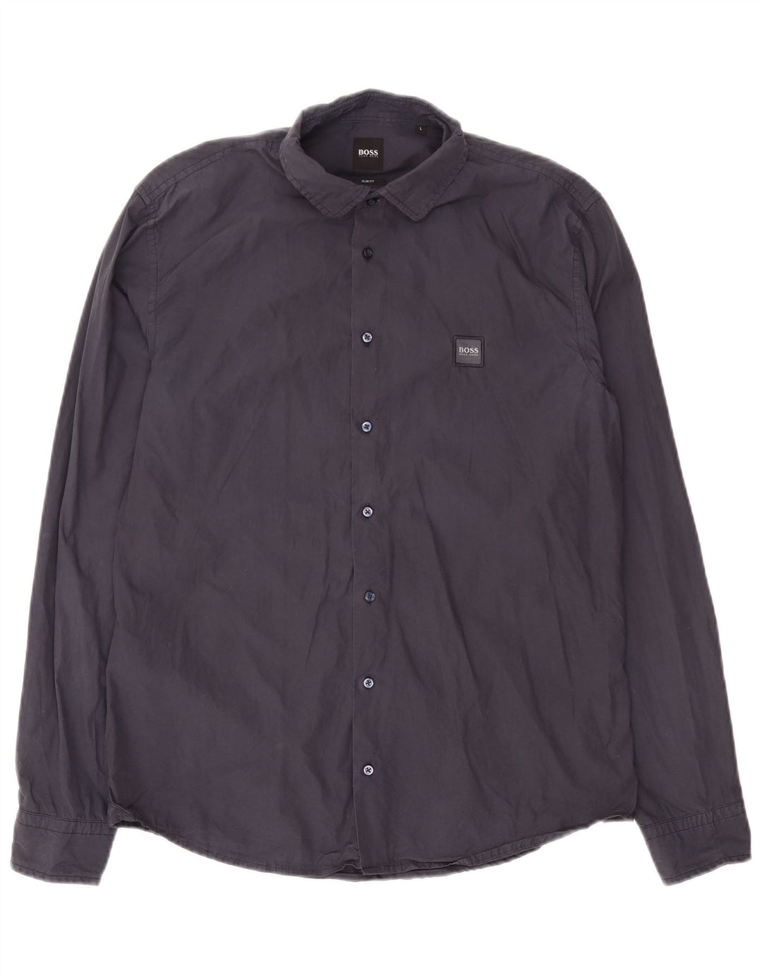 Camisa Slim Fit Masculina Hugo Boss Grande Algodão Azul Marinho
