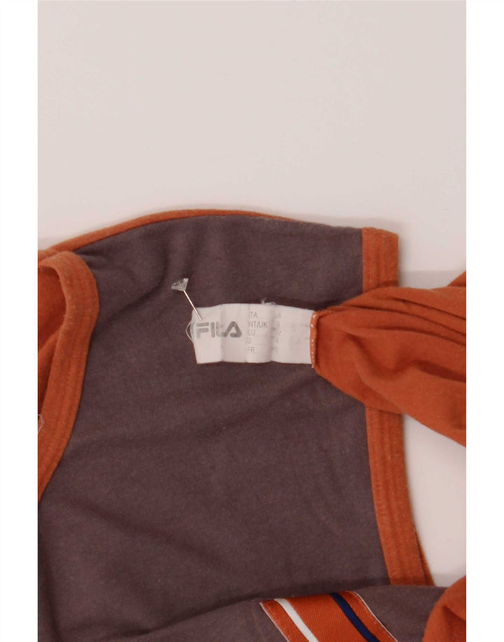Fila Mens Vest Top Pequeno Algodão Colorblock Marrom