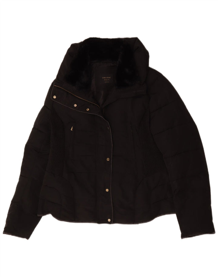 Jaqueta acolchoada feminina Zara UK 20 2XL poliéster preto