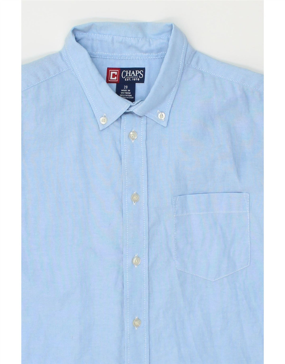CHAPS Boys Shirt 15-16 Years Blue Cotton Vintage Chaps and Second-Hand Chaps from Messina Hembry 