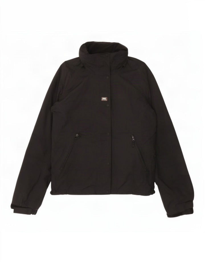 Jaqueta de chuva feminina com capuz Helly Hansen UK 14 poliéster preto médio