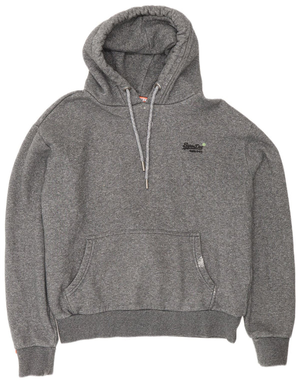 Suéter com capuz masculino Superdry XL cinza algodão