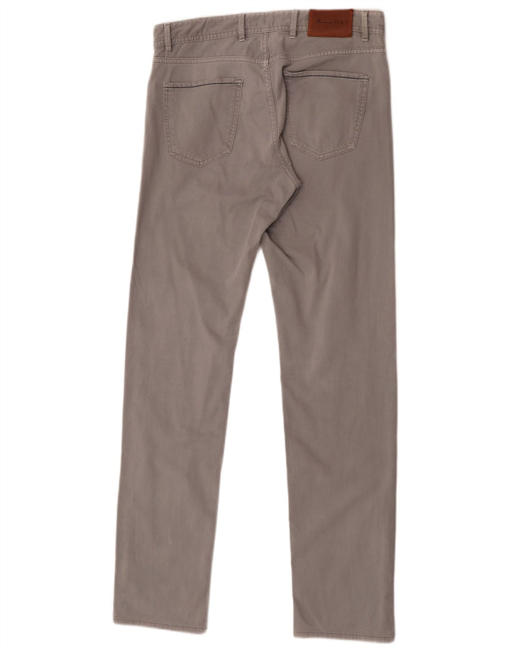 Calça casual masculina Massimo Dutti Slim Fit UE 40 Médio W32 L34 Cinza