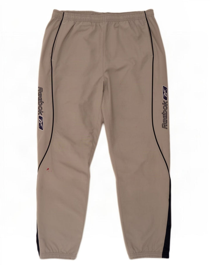 Calça de treino masculina Reebok Graphic Joggers grande cinza poliéster