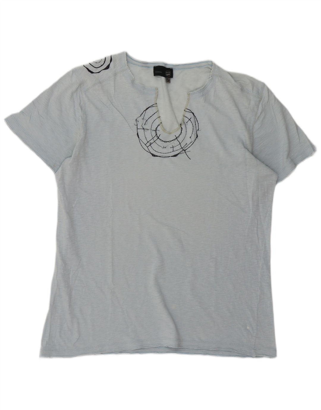Camiseta gráfica masculina GAS XL azul manchada